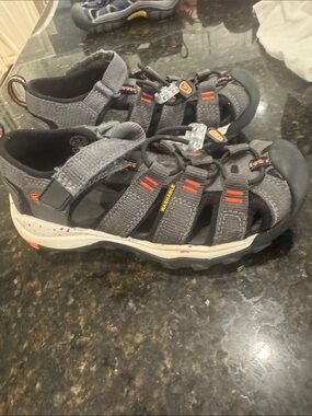 Keen Kids Gray Sandals with Orange Accents